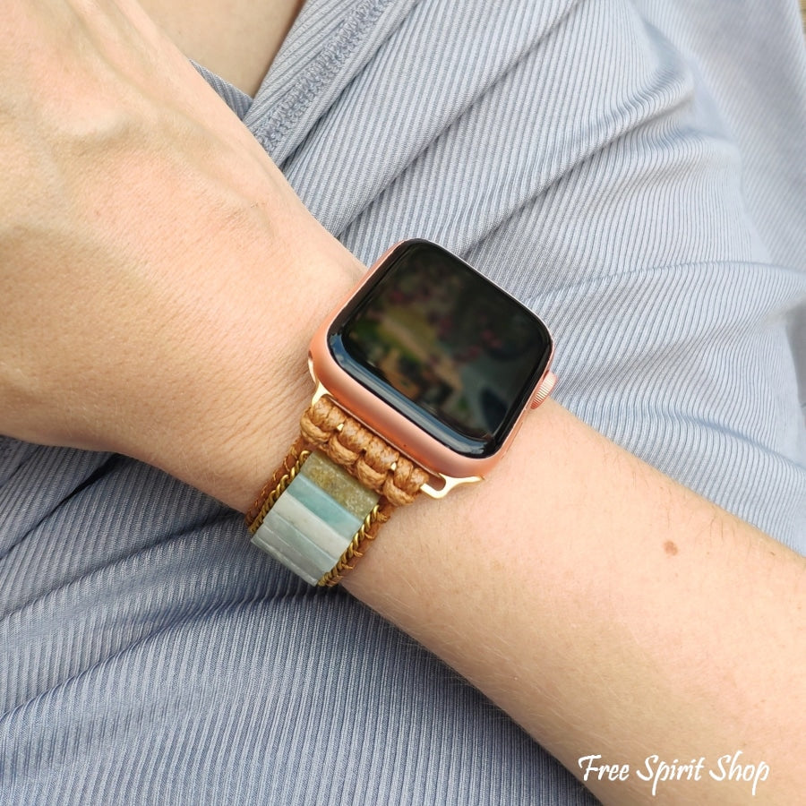 Natural Amazonite Apple Watch Band - Free Spirit Shop