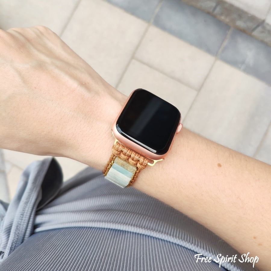 Natural Amazonite Apple Watch Band - Free Spirit Shop