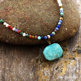Natural Amazonite & Mix Bead Choker Necklace - Free Spirit Shop