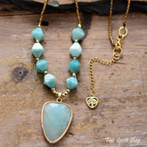 Natural Amazonite & Tree of Life Necklace - Free Spirit Shop