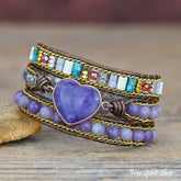 Natural Amethyst Heart Wrap Bracelet - Free Spirit Shop