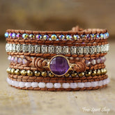 Natural Amethyst & Pyrite Wrap Bracelet - Free Spirit Shop