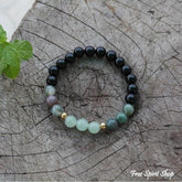 Natural Black Onyx, Indian Agate and Aventurine Bead Bracelet / Necklace - Free Spirit Shop