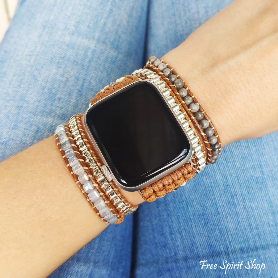 Natural Celestine Beaded Fitbit Watch Band - Free Spirit Shop