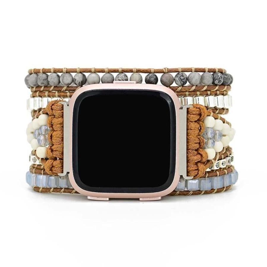 Natural Celestine Beaded Fitbit Versa Watch Band - Free Spirit Shop
