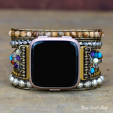Natural Earthy Jasper Beaded Fitbit Watch Band - Free Spirit Shop