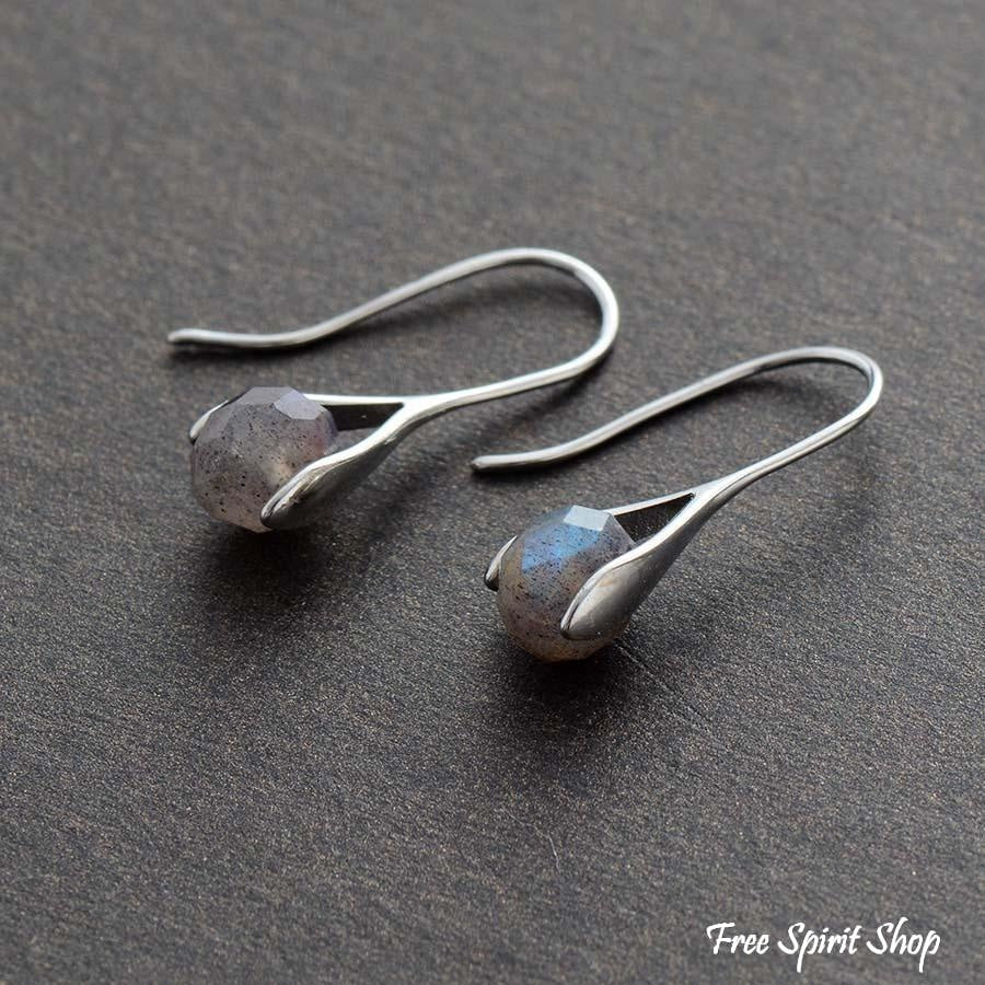 Natural Faceted Labradorite Drop Earrings - Free Spirit Shop
