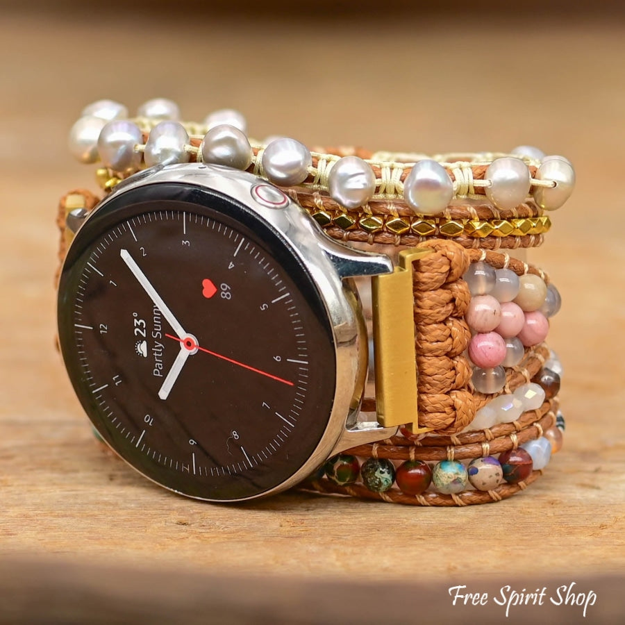 Natural Freshwater Pearl Bead Samsung Watch Band - Free Spirit Shop