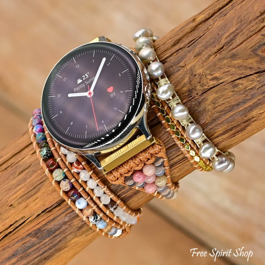 Natural Freshwater Pearl Bead Samsung Watch Band - Free Spirit Shop