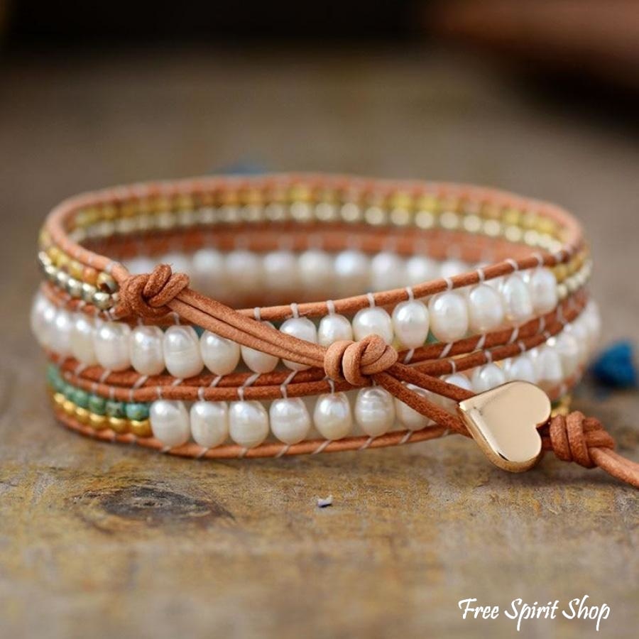 Natural Freshwater Pearl & Seed-beads Wrap Bracelet - Free Spirit Shop