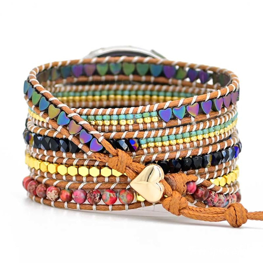 Natural Hematite Heart & Jasper Samsung Watch Band - Free Spirit Shop