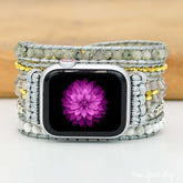 Natural Howlite & Gray Quartz Apple Watch Band - Free Spirit Shop