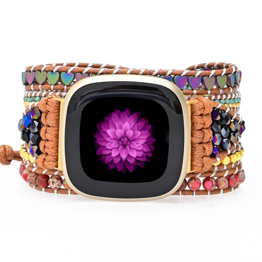 Natural Jasper & Hematite Heart Fitbit Watch Band - Free Spirit Shop