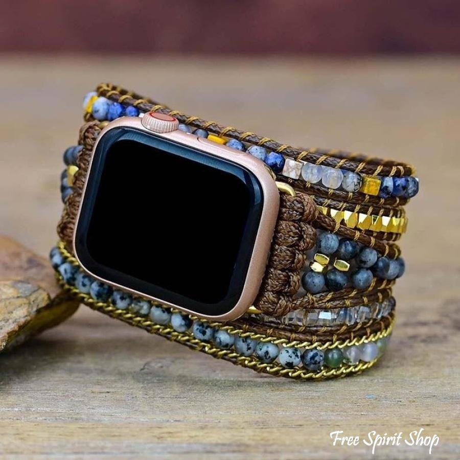Natural Labradorite Beaded Apple Watch Band - Free Spirit Shop