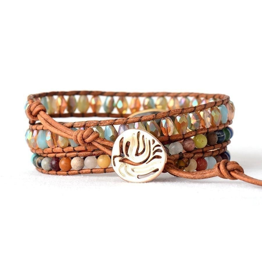 Natural Labradorite & Mix Gemstone Beads Wrap Bracelet - Free Spirit Shop