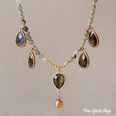 Natural Labradorite Teardrop Beaded Necklace - Free Spirit Shop