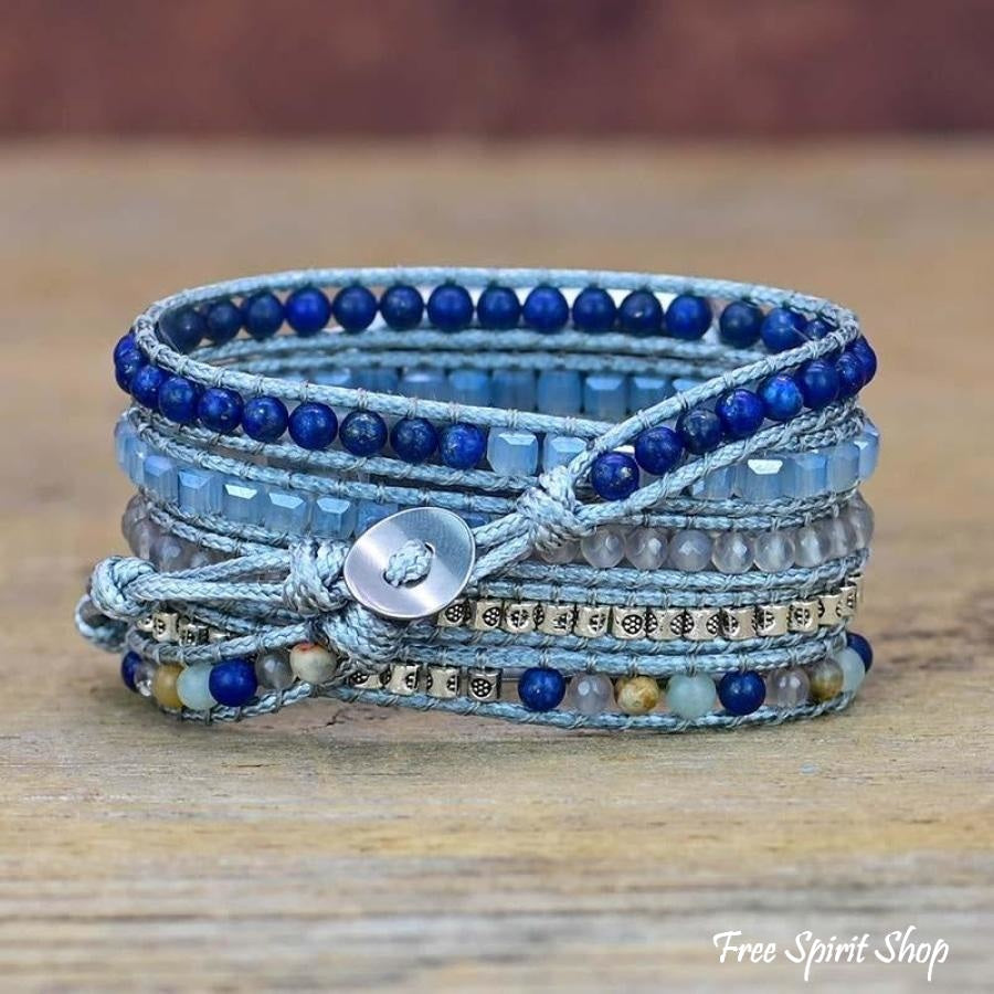 Natural Lapis Lazuli Beaded Apple Watch Band - Free Spirit Shop