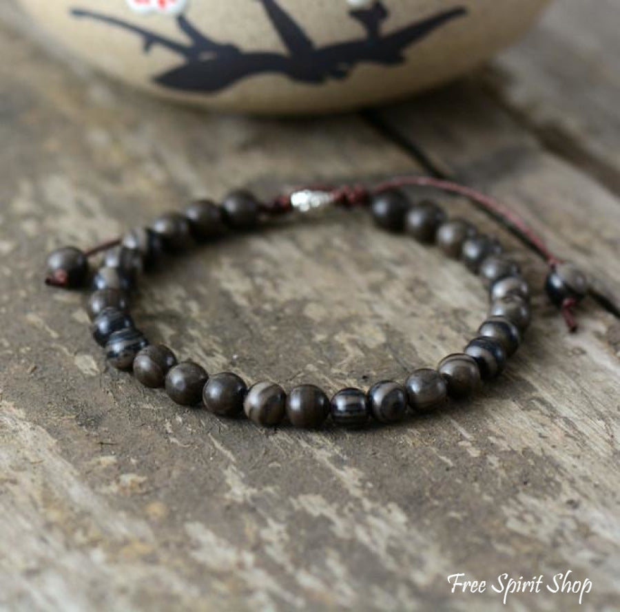 Natural Semi-Precious Healing Jasper Stone Bead Bracelet - Free Spirit Shop