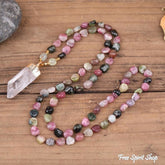 Natural Tourmaline & Clear Quartz Necklace - Free Spirit Shop