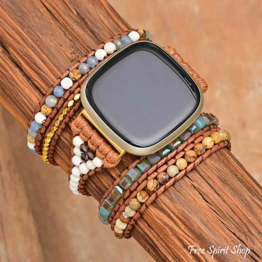 Ocean Jasper Beaded Fitbit Watch Band - Free Spirit Shop