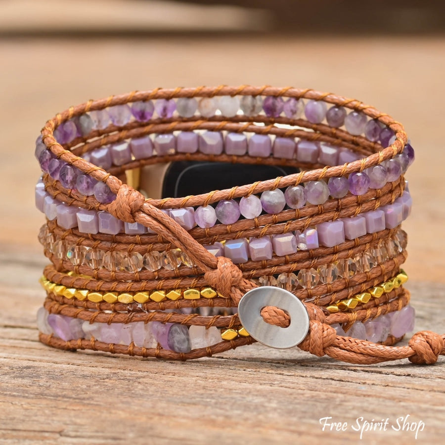 Purple Amethyst Bead Fitbit Watch Band - Free Spirit Shop