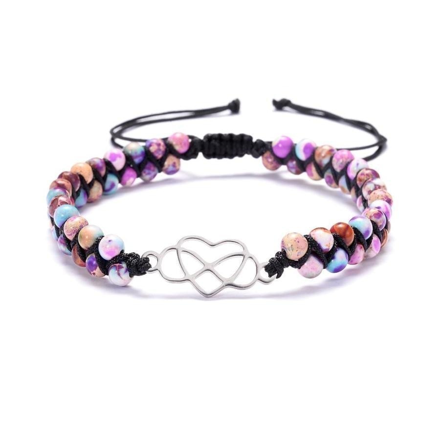 Purple Jasper Infinity Love Bead Bracelet - Free Spirit Shop