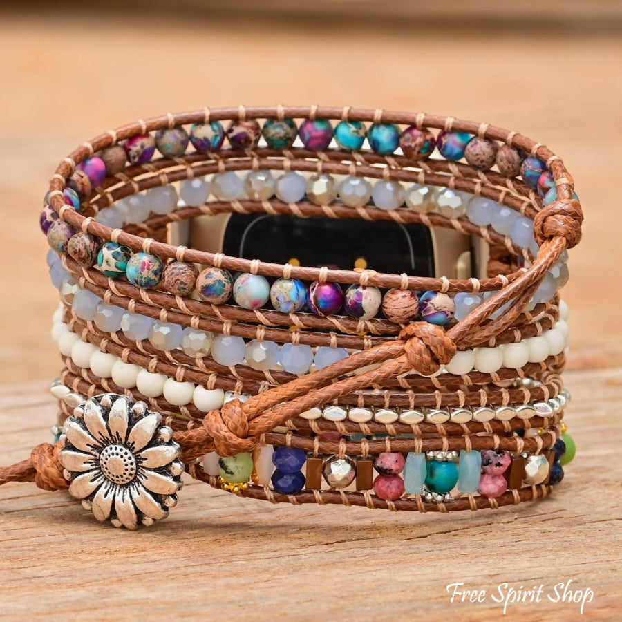 Purple Jasper & Mixed Bead Fitbit Watch Band - Free Spirit Shop