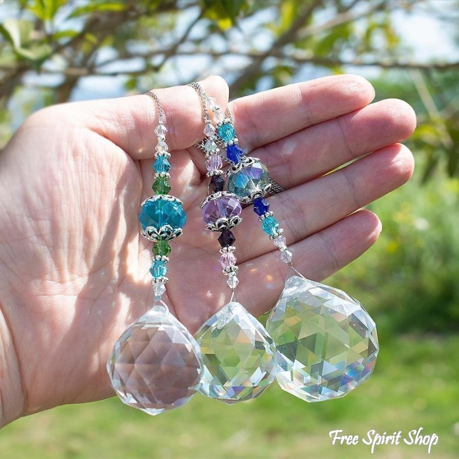 Set of 3 Crystal Ball Suncatchers - Free Spirit Shop