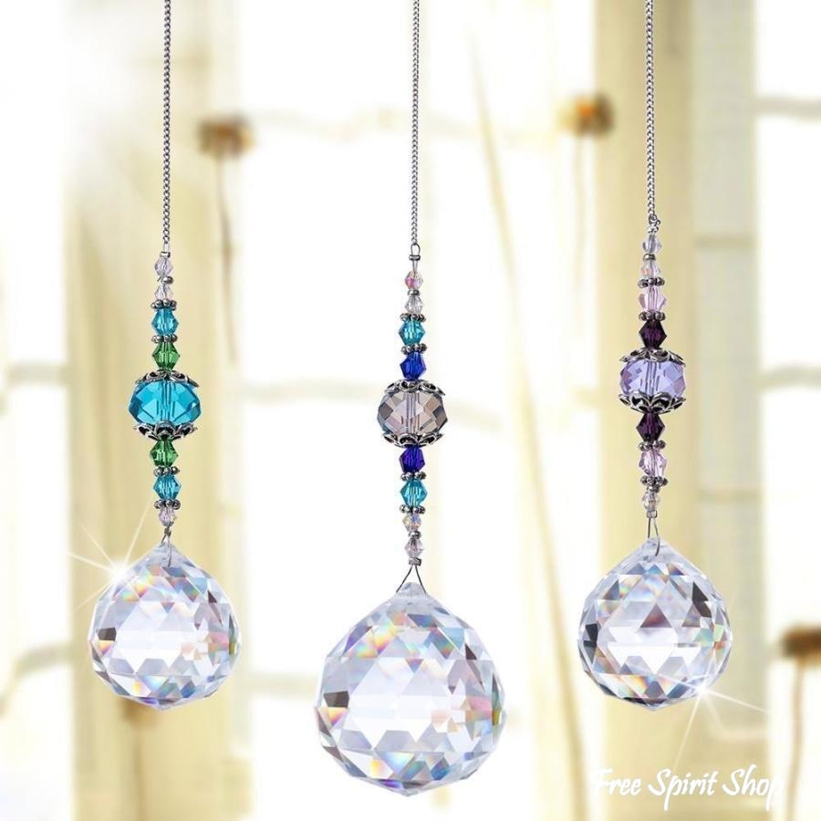 Set of 3 Crystal Ball Suncatchers - Free Spirit Shop