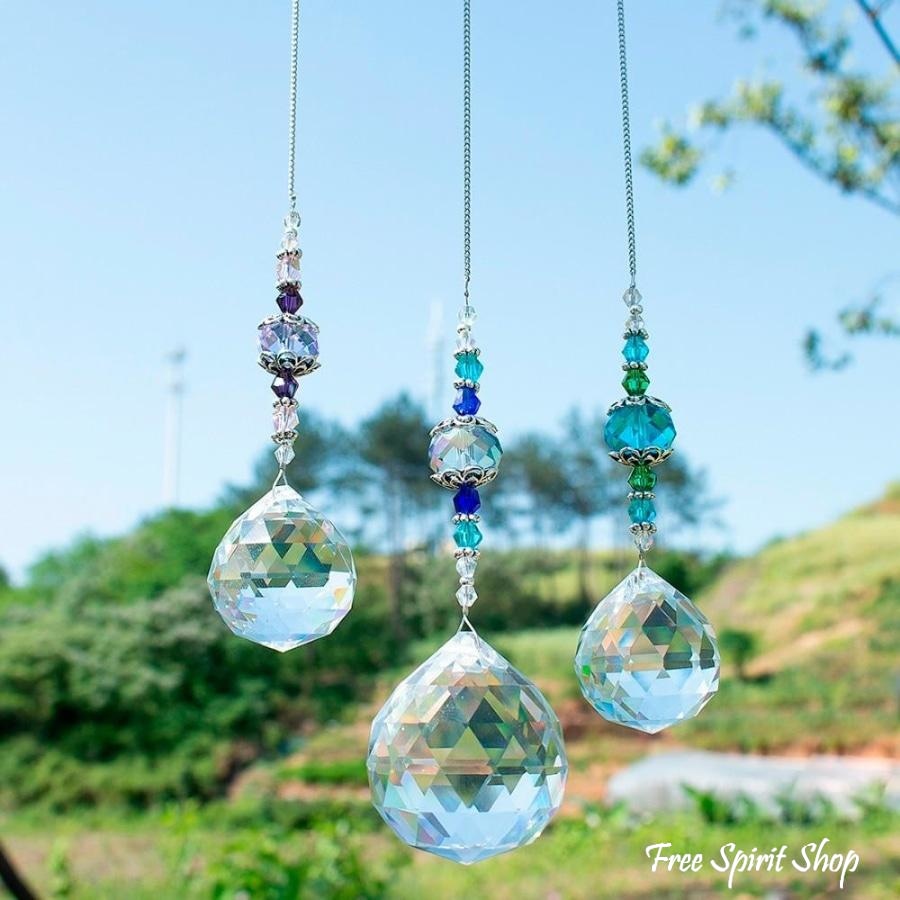 Set of 3 Crystal Ball Suncatchers - Free Spirit Shop