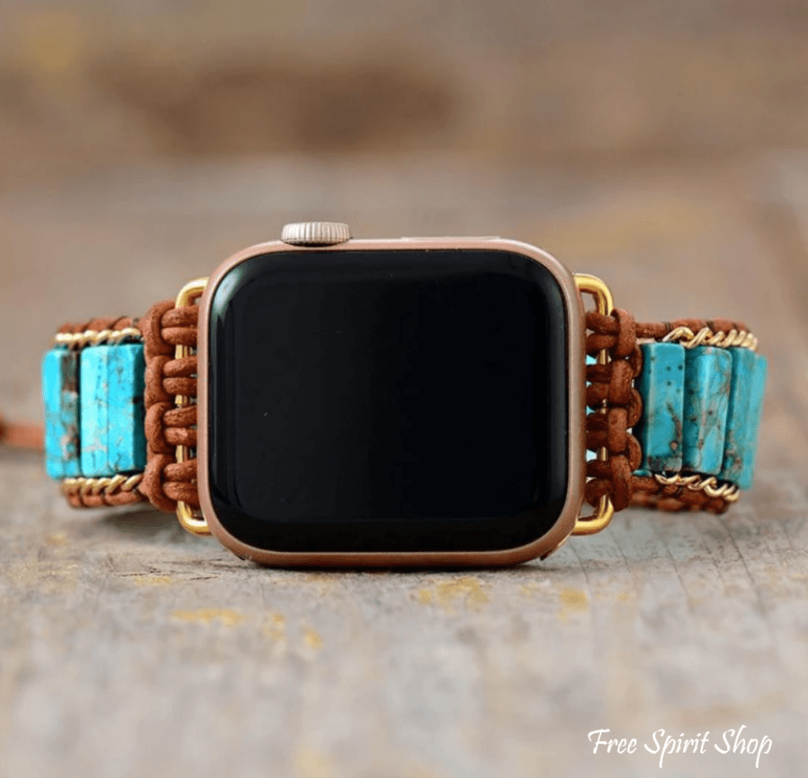 Turquoise Jasper Tube Apple Watch Band - Free Spirit Shop