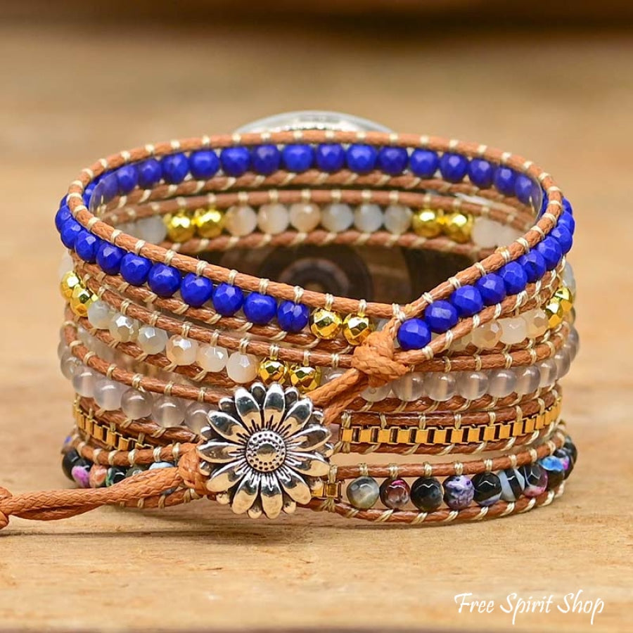 Vibrant Blue Bead Samsung Watch Band - Free Spirit Shop