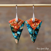 Vibrant Blue & Orange Jasper Earrings - Free Spirit Shop