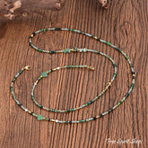 4-in-1 Natural Stone Emerald Forest Beaded Chain – Necklace, Choker, Bracelet & Phone Chain Accessory