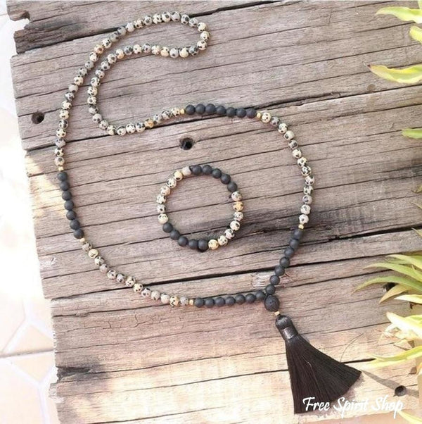 Men's Bible Verse Cross Bracelet - Natural Black Onyx, Tiger Eye, Lava Rock & Agate Beads, Adjustable Braided Rope