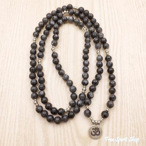 108 Natural Labradorite Stone Mala Prayer Beads - Free Spirit Shop