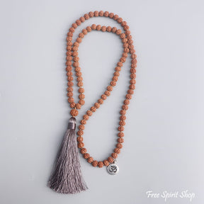 108 Rudraksha Seed & Zen Charm Mala Bead Necklace - Free Spirit Shop