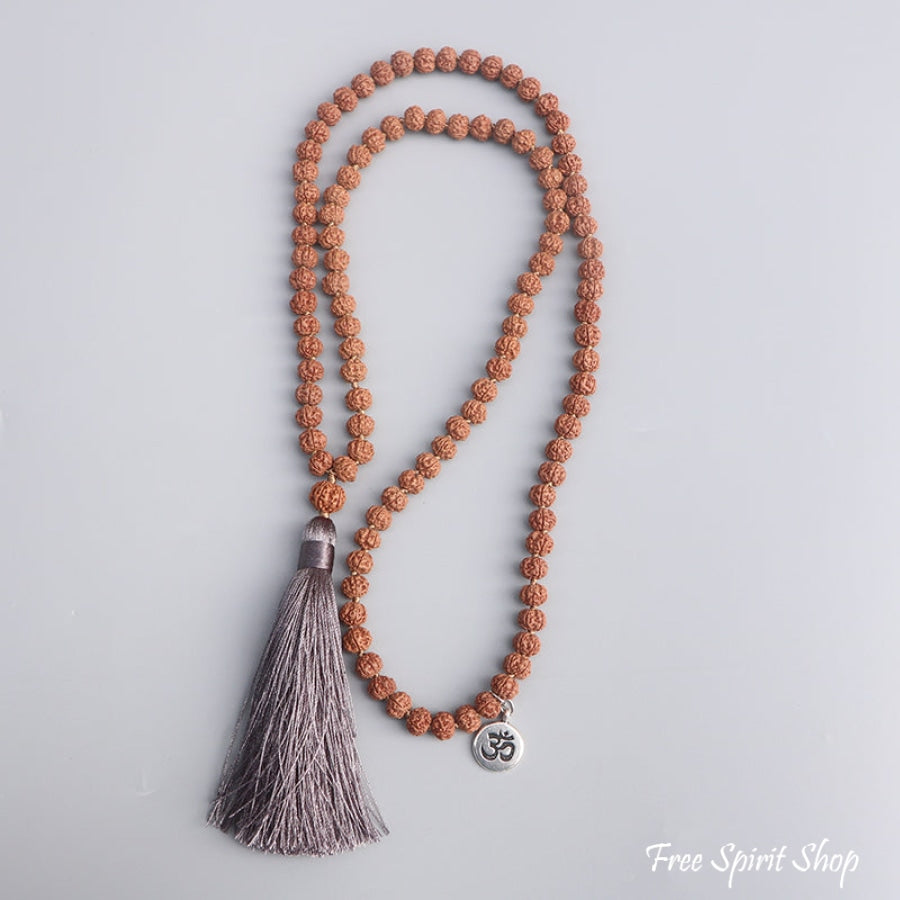 108 Rudraksha Seed & Zen Charm Mala Bead Necklace - Free Spirit Shop