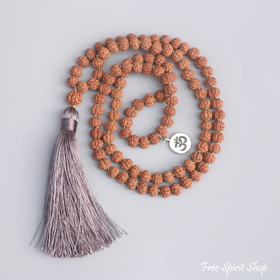 108 Rudraksha Seed & Zen Charm Mala Bead Necklace - Free Spirit Shop