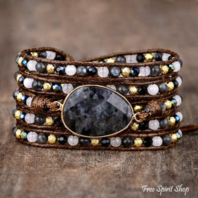 Natural Black Labradorite Wrap Bracelet Jewelry > Gemstone Bead