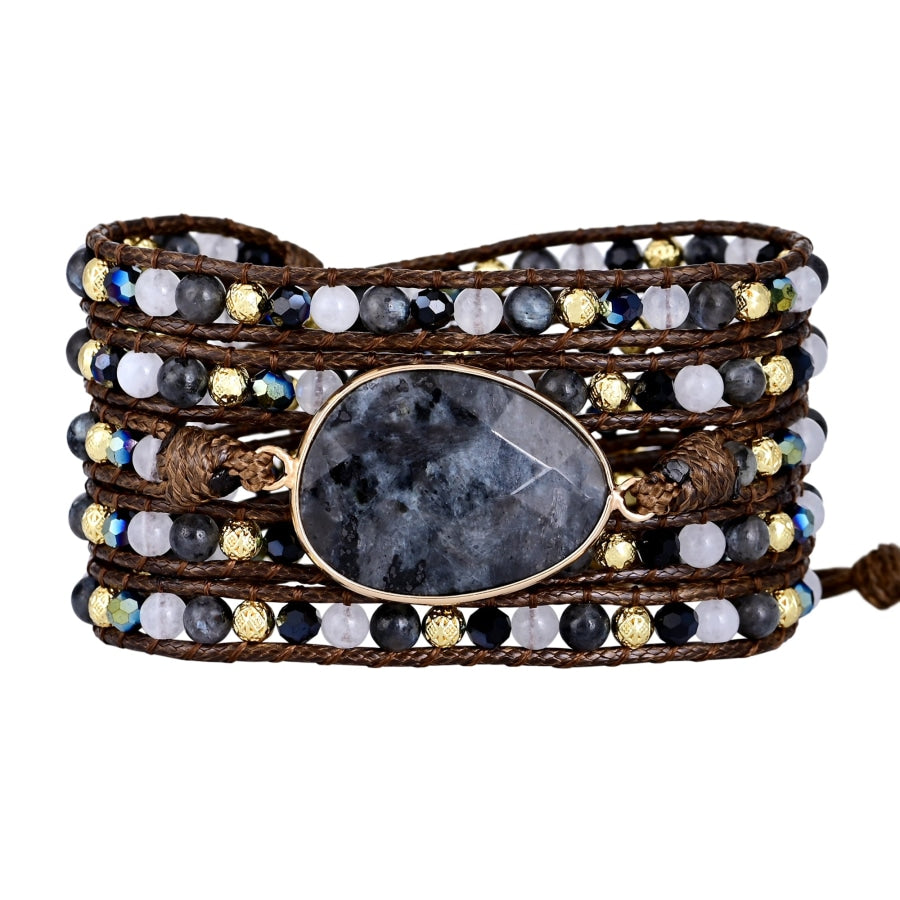 Natural Black Labradorite Wrap Bracelet Jewelry > Gemstone Bead