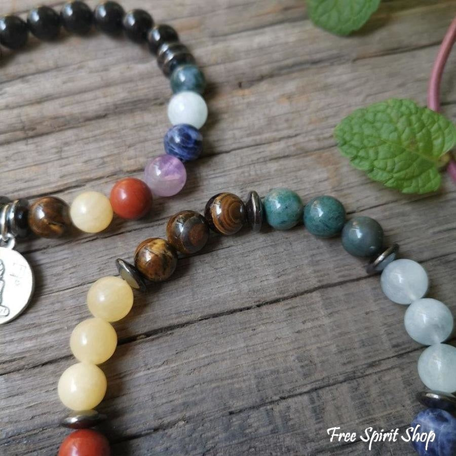 7 Chakra Natural Healing Stone Bead Bracelet