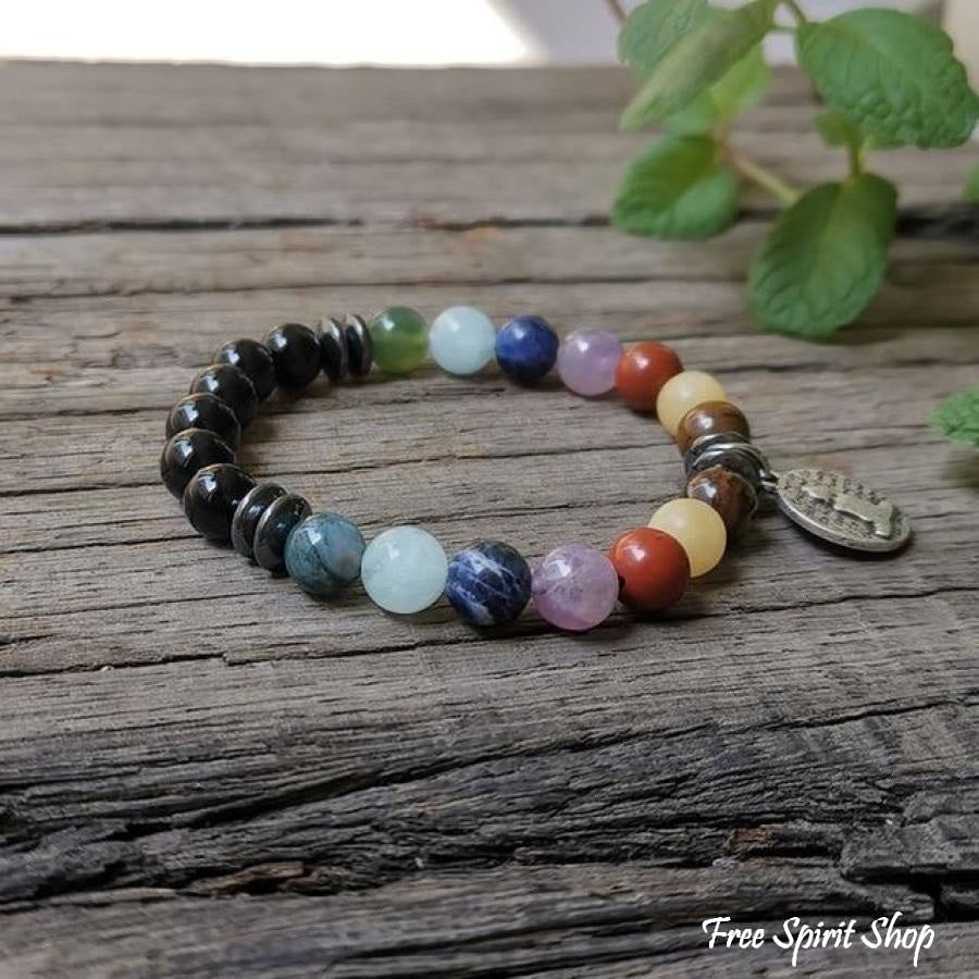 7 Chakra Natural Healing Stone Bead Bracelet - Free Spirit Shop