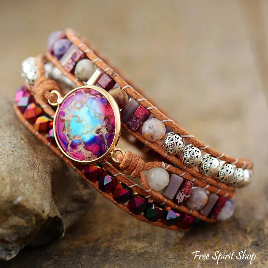 Handmade Purple Goddess Wrap Bracelet