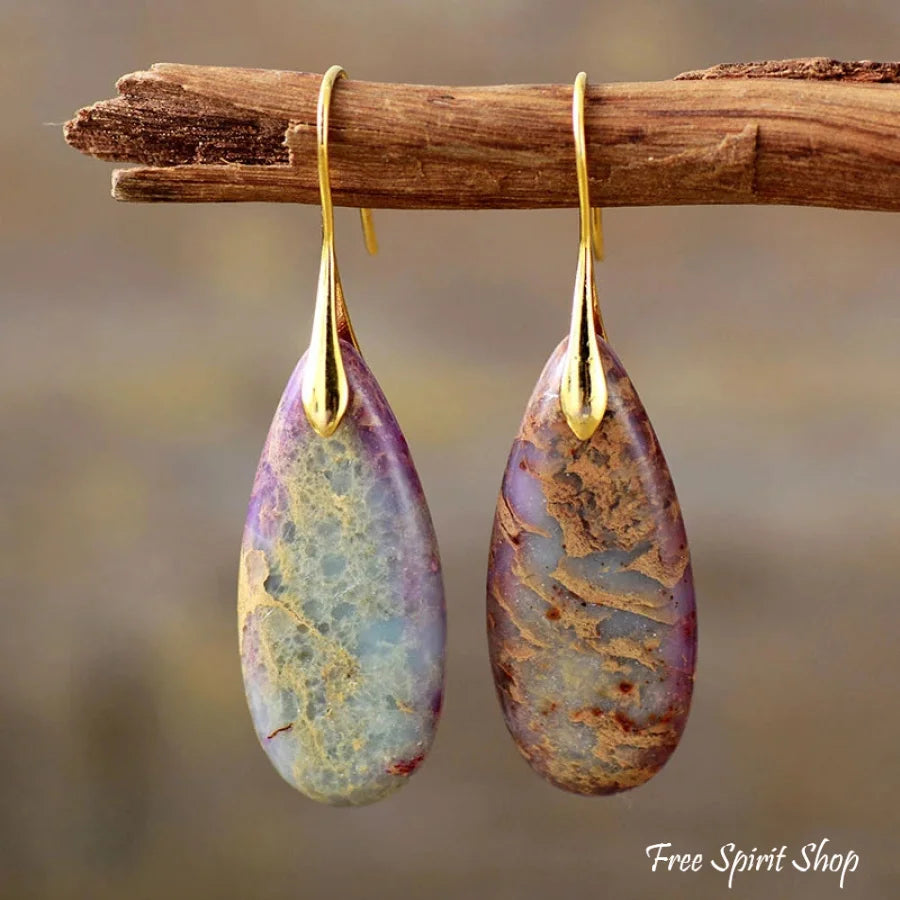 Red & Turquoise Imperial Jasper Drop Earrings