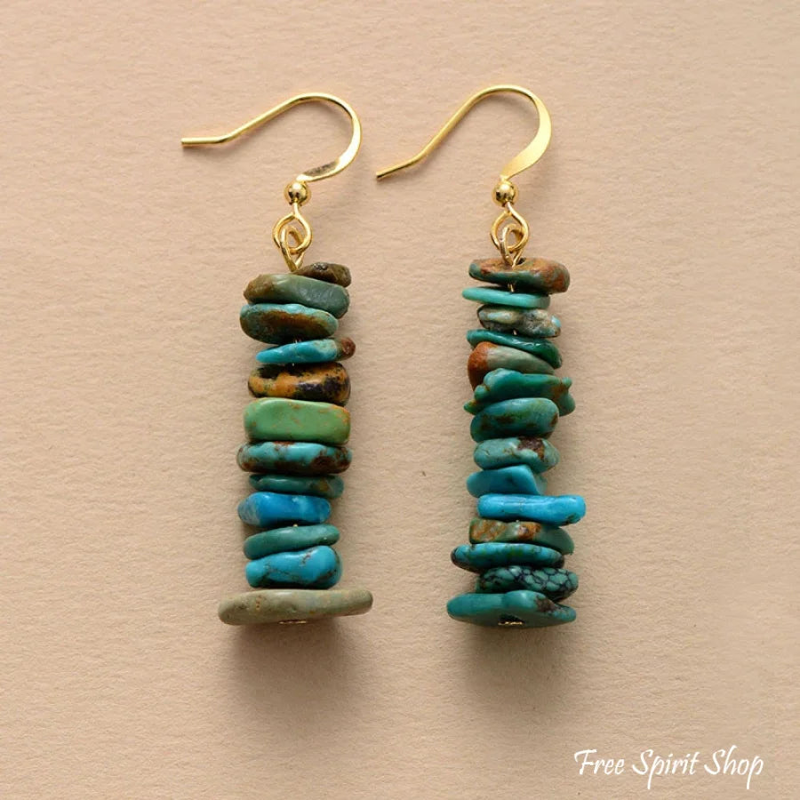 Natural Turquoise Gemstone Earrings