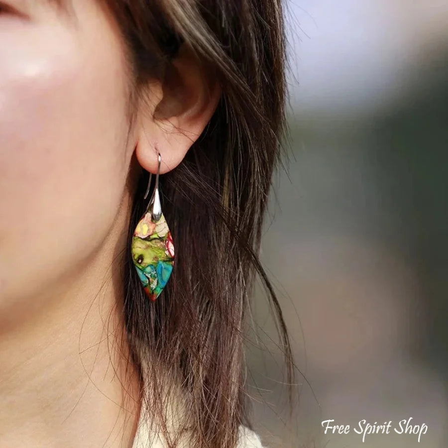 Multi-color Imperial Jasper Earrings