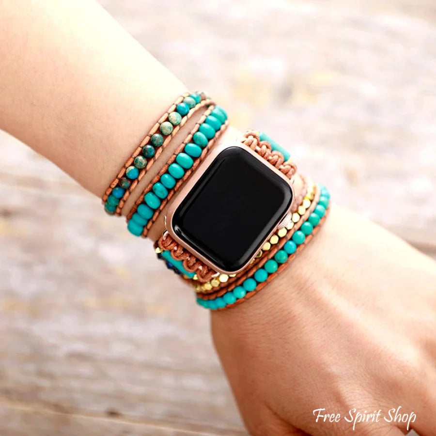 Blue Jasper & Turquoise Apple Watch Band