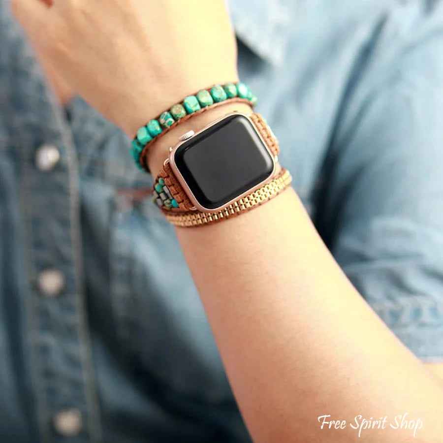 Natural Turquoise Howlite Apple Watch Band