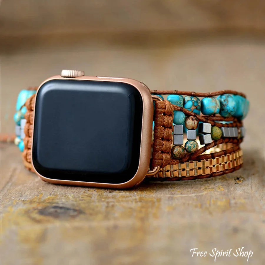 Natural Turquoise Howlite Apple Watch Band